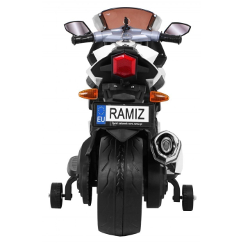 Motorek R1 Superbike elektryczny dla dzieci Biały + Kółka pomocnicze + Klakson + Światła LED